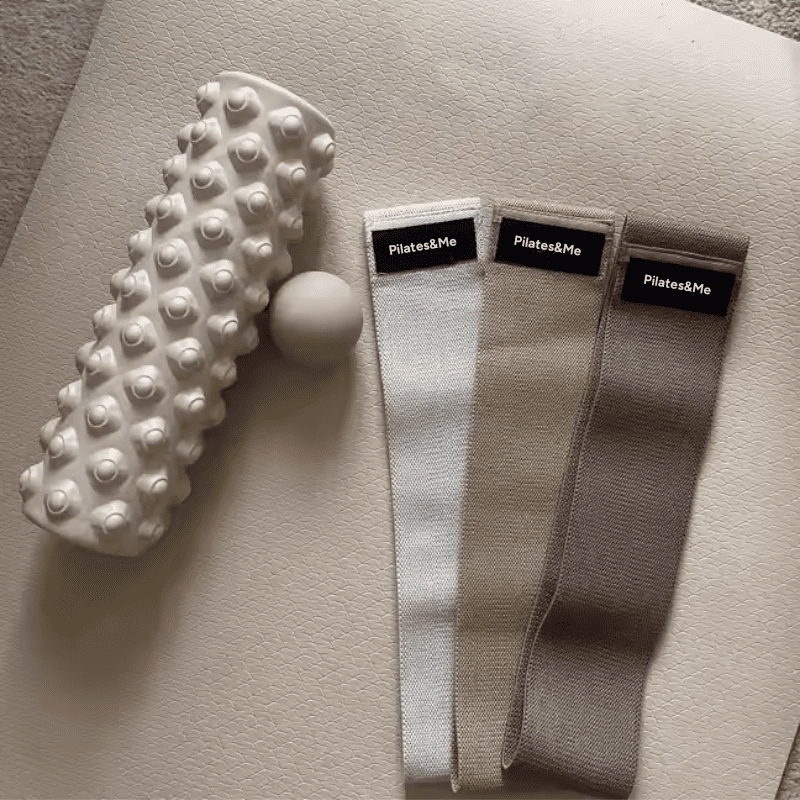 Bandes élastiques Pilates beige - Léger, Moyen, Fort