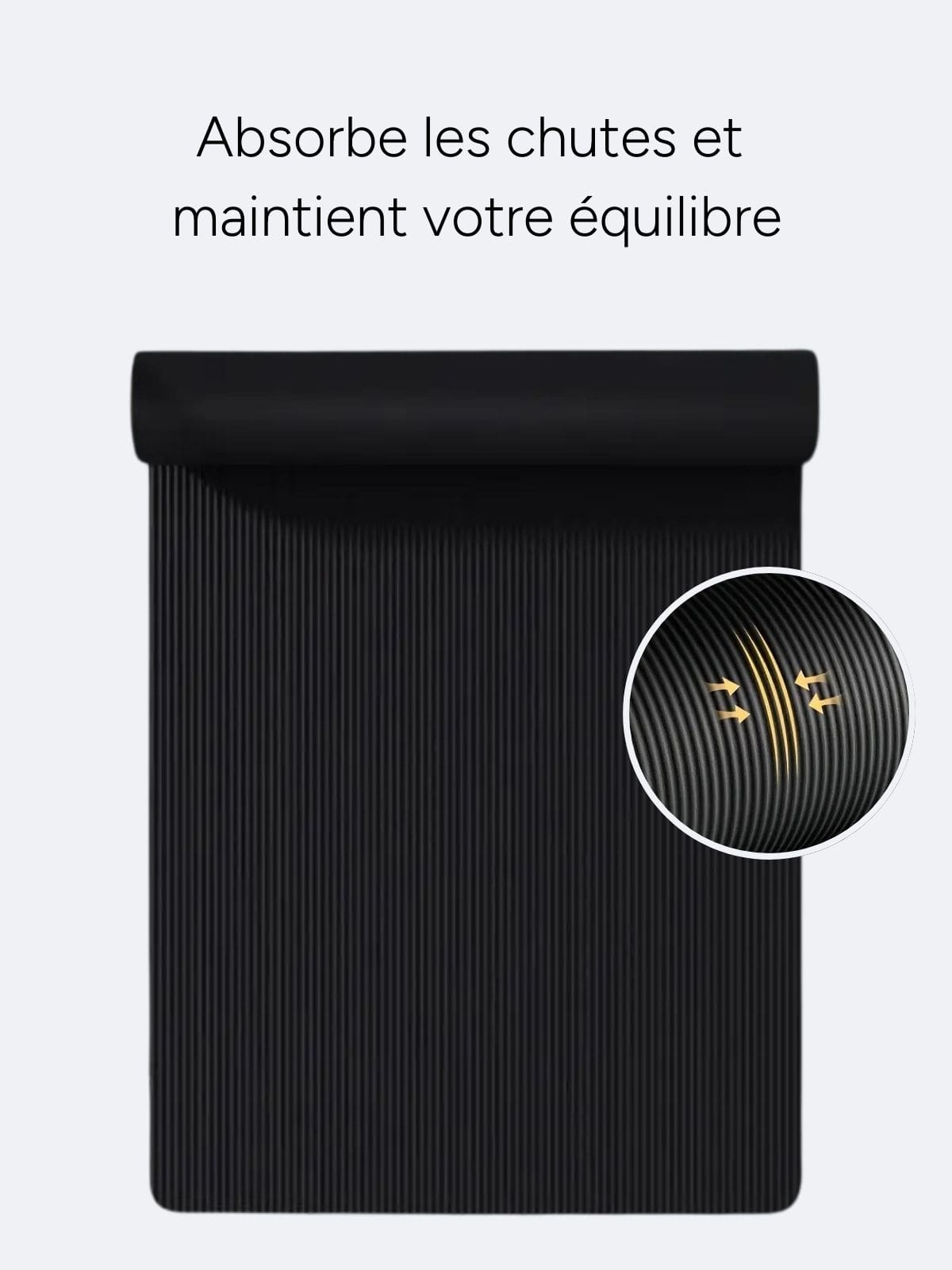 Schwarze rutschfeste Pilatesmatte | 183 x 61 cm