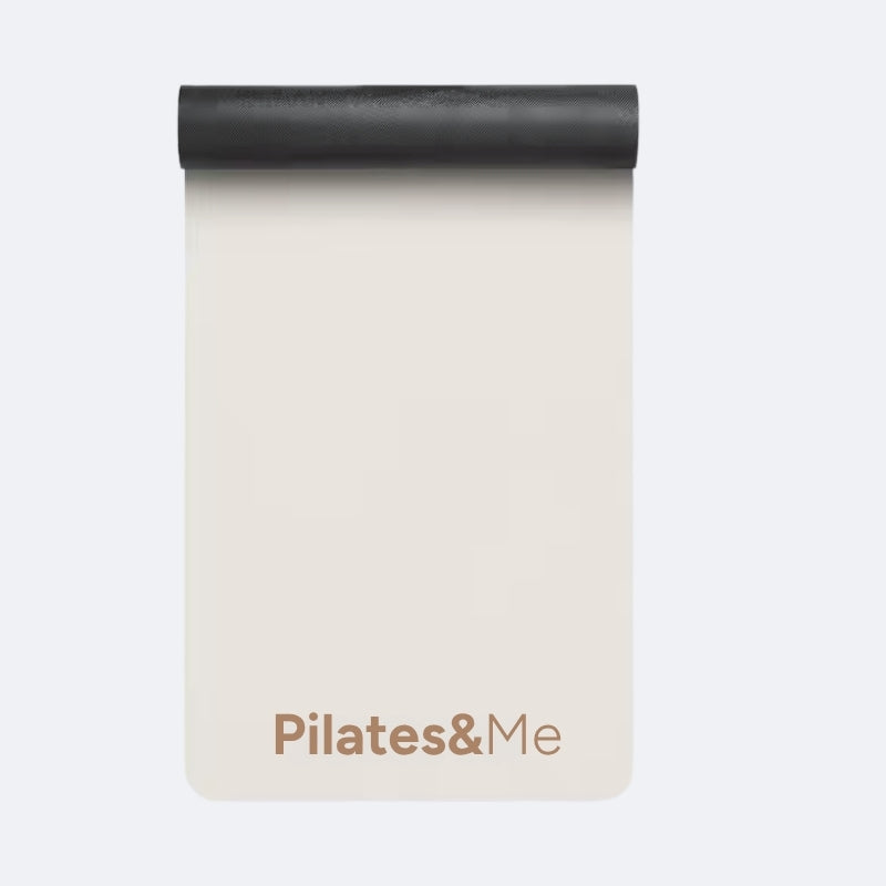 Tapis Pilates Reformer 1mm – Suède Antidérapant, Caoutchouc Naturel, 96x56x0,4cm, Beige, Avec Sac De Transport
