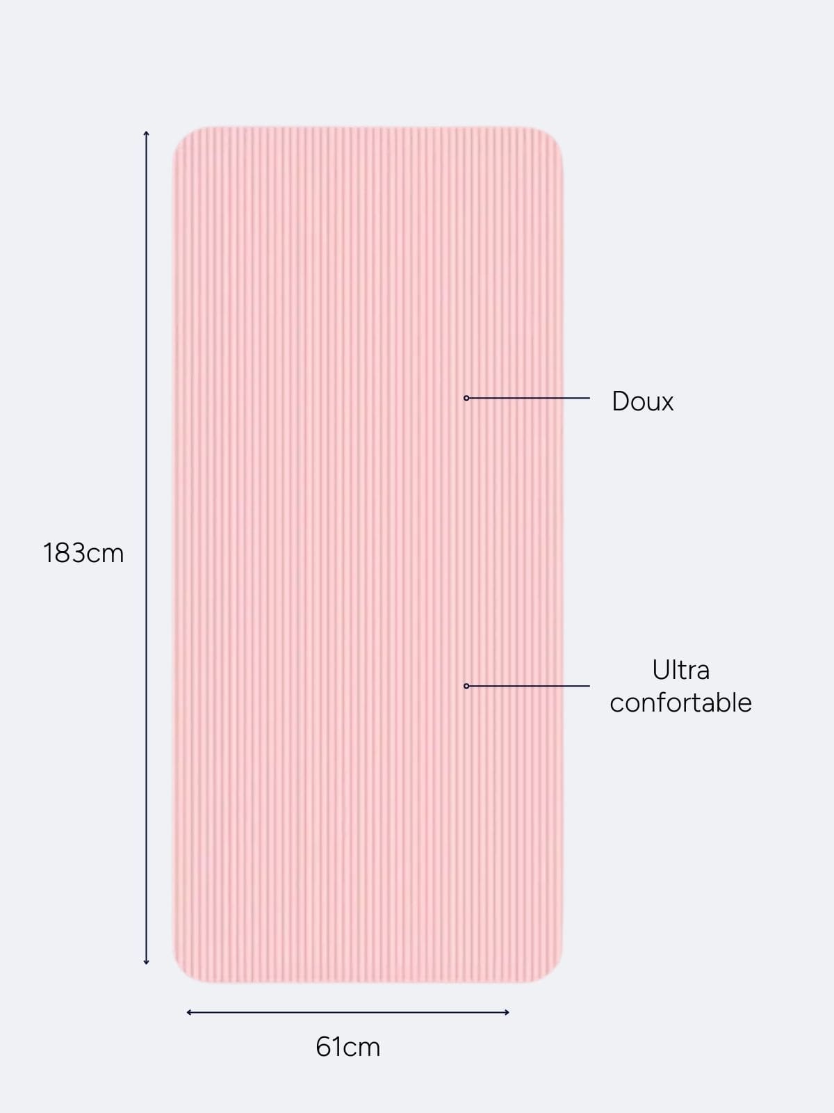 Tapis de Pilates Rose | 183 x 61 cm