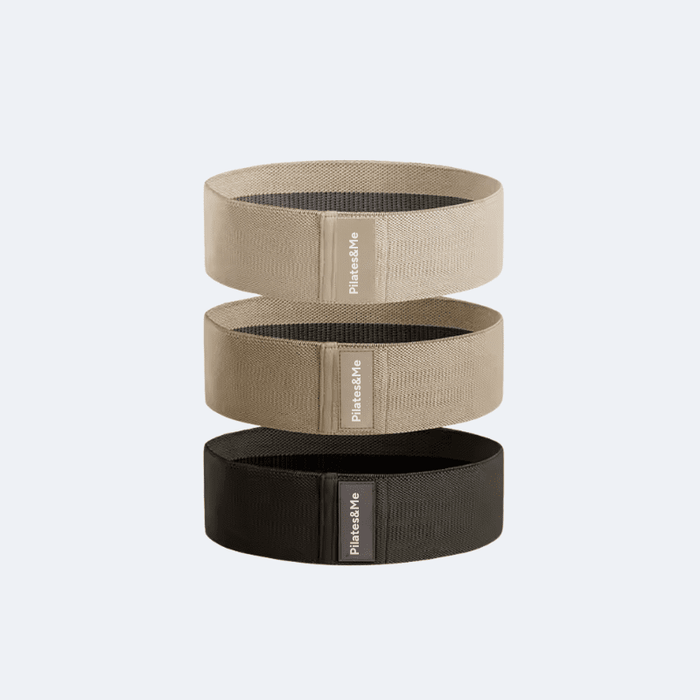 3x Bandes élastiques Pilates beige - Léger, Moyen, Fort