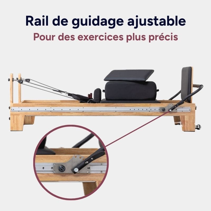 Reformer Pilates avec rail ajustable | Pilates&Me